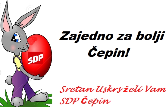 <p>Dana 13.04. 2017. godine Općinska Organizacija SDP-a Čepin održala je akciju darivanja jaja mještanima Čepina. Ista je akcija također i označila početak aktivnog sudjelovanja čepinskog SDP-a u nadolazećoj kampanji za lokalne izbore unutar Općine Čepin.</p>
