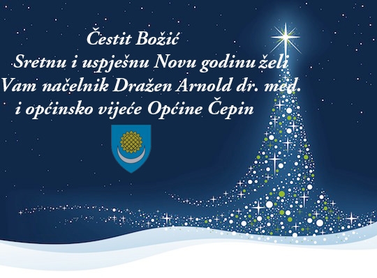 <p>Čestit Božić, Sretnu i uspješnu Novu godinu želi Vam načelnik Dražen Arnold dr. med. i općinsko vijeće Općine Čepin</p>